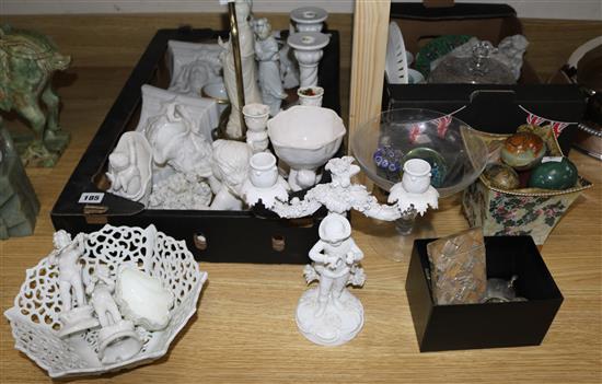 A collection of specimen marble eggs (10) and a quantity of china items